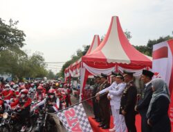 Forkopimda Kabupaten Rokan Hulu Lepas Pawai Safety Riding, Kampanye Keselamatan Merah Putih 2024