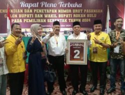 Murnis/Samsurizal Nomor Urut 2 Siap Bertarung Dalam Pilkada Serentak Sebagai Calon Bupati Dan Wakil Bupati Rokan Hulu Tahun 2024.