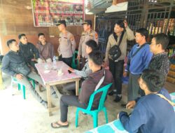 Kapolsek Tambusai Dan Kanit Bimas Coolling System Pilkada Di Dusun Mondang, Ini Pesannya