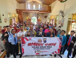 Dalam Program Minggu Kasih, Personil Polsek Rokan IV Koto, Terima Dan Saran Dari Jema’at Gereja