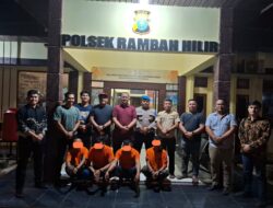 Kapolsek Rambah Hilir Amankan 4 Orang Diduga Pelaku Pencurian, 1 di antaranya Bandar Sabu