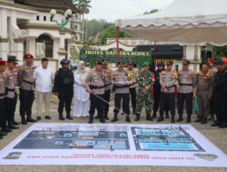 OMP-LK24-Kapolres Pimpin Apel Pengamanan Rapat Pleno Rekapitulasi Suara Tingkat Kabupaten Rokan Hulu