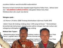 KOLABORASI JURNALIS ROHUL Segera Gelar Aksi Damai Pertanyakan Informasi Anggaran Dana Publikasi Media KPUD