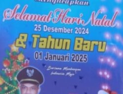 Pemerintah Desa Teluk Aur Mengucapakan Selamat Hari Natal 25 Desember 2024 Dan Tahun Baru 01 Januari 2025.