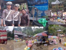 Demi Menjaga Suasana Aman Dan Kondusif, Sat Lantas Polres Rokan Hulu,Turun Langsung Di Wisata Air Panas SUAMAN.