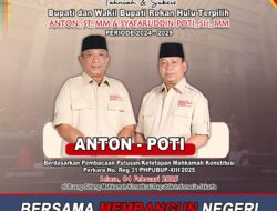 Gugatan Kelmi Amri-Asparaini Ditolak MK, Anton-Syafarudin Poti Menang Mutlak