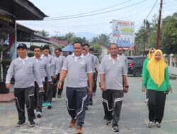 Jaga Kebugaran Menjelang Weekend, Lapas Pasir Pangarayan Lakukan Giat Jalan Santai Bersama