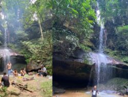 Ketua KNPI Rambah Samo, Direktur Bumdes Desa Rambah Samo Barat Survey Objek Wisata Air Terjun Baru.