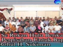 Di Akhir Masa Jabatatan: Bupati H.Sukiman Dapat Kejutan Dari Kades Se Rokan Hulu