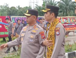 Kapolres lama Dengan Kapolres Baru Gelar Kegiatan Sertijab Di Halaman Mapolres Rohul Tahun 2025.