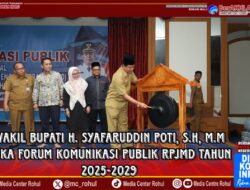 Wabup H. Syafaruddin Poti, S.H, M.M Buka Forum Komunikasi Publik RPJMD Rohul 2025-2029.