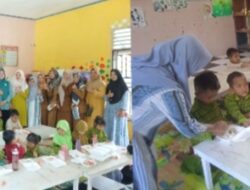 Pemdes Teluk Aur, Gelar Kegiatan  Launching Makan Gratis Kepada Anak PAUD Nur Falah Desa Teluk Aur Tahun 2025.