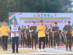 Kalapas Pasir Pangaraian Ikuti Semarak Olahraga Bersama dalam Rangka Hari Bhayangkara ke-79 di Polres Rokan Hulu