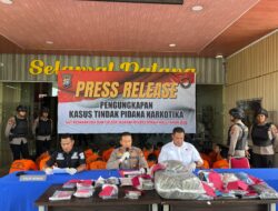 Polres Rohul Gelar Konferensi Pers, Ungkap 56 Kasus Tindak Pidana Narkotika.
