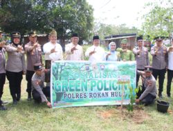 Momentum MTQ Ke-XXV Rohul, Kapolres Rohul dan Forkopimda Gelar Penanaman Pohon dan Sosialisasi Green Policing