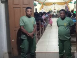 Pemdes Teluk Aur, Kawal Ketat Paska Malam Kebaktian Natal Melalui Linmas Desa.