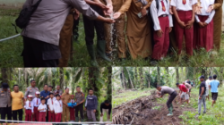 Peduli Terhadap Dunia Pendidikan, Kapolsek Rambah Samo Salurkan Bantuan Sarana Prasarana Air Bersih.