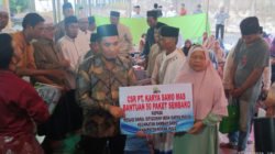PT, KSM Salurkan Bantuan 50 Paket Sembako,di Masjid Darul Istiqomah Desa Karya Mulia, Dalam Agenda Safari Ramadhan.