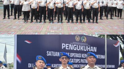 Perkuat Fungsi Pengawasan, Lapas Pasir Pangarayan Ikuti Pengukuhan Satops Patnal Kanwil Ditjenpas Riau