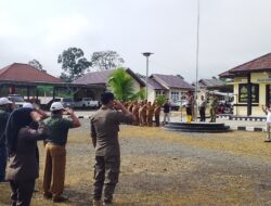 Kapolsek Rambah Samo Pimpin Apel Kesiap Siagaan Dalam Rangka Antisipasi Karhutla 2026,Tegas Tidak Ada Ampun