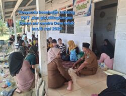 Kades Teluk Aur Muslim SH, Dampingi Posyandu di Dusun Aur Chandra, Cek Kesehatan Sekaligus Pemberian Makanan Tambahan (PMT) berjalan lancar.