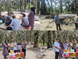 Gerak Cepat Kades Teluk Aur Bersama Babinkamtibmas, Meninjau Lokasi Kebakaran Rumah di Dusun Aur Chandra.