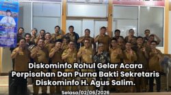 Penuh Haru, Diskominfo Rohul Gelar Acara Perpisahan Dan Purna Bakti Sekretaris Diskominfo H. Agus Salim.