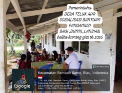 Pemdes Teluk Aur Sosialisasi Bantuan Pangan Gizi Bagi Bumil,Lansia dan Balita Kurang Gizi Thn 2026.