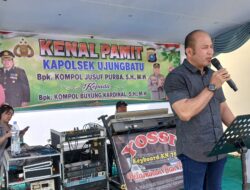 Kanit Reskrim AKP Sudarto Hombing, Sampaikan Apresiasi Kepada Kompol Jusup Purba Dalam Acara Pisah Sambut Kapolsek Ujung Batu.