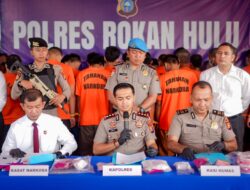 Polres Rohul Gelar Press Release, Bandar Narkotika di Rambah Ditangkap dengan Sabu 1,03 Kilogram dan 246 Butir Ekstasi