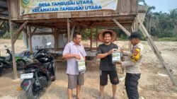 Polsek Tambusai Utara Pantau Jagung Program Ketahanan Pangan, Serahkan Pupuk Cair untuk Dongkrak Hasil Panen