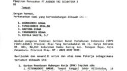 SBPI- KASBI provinsi Riau, Tolak Keras Surat SP dan PHK Terhadap Pekerja di PT Arindo Trisejahtera 2.