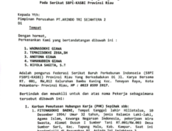 SBPI- KASBI provinsi Riau, Tolak Keras Surat SP dan PHK Terhadap Pekerja di PT Arindo Trisejahtera 2.