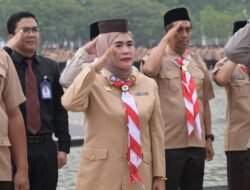 Hj, Sumiartini SH. Ketua DPRD Rohul Hadiri Apel Peringatan Hari Pramuka Ke-65 Tahun 2026.